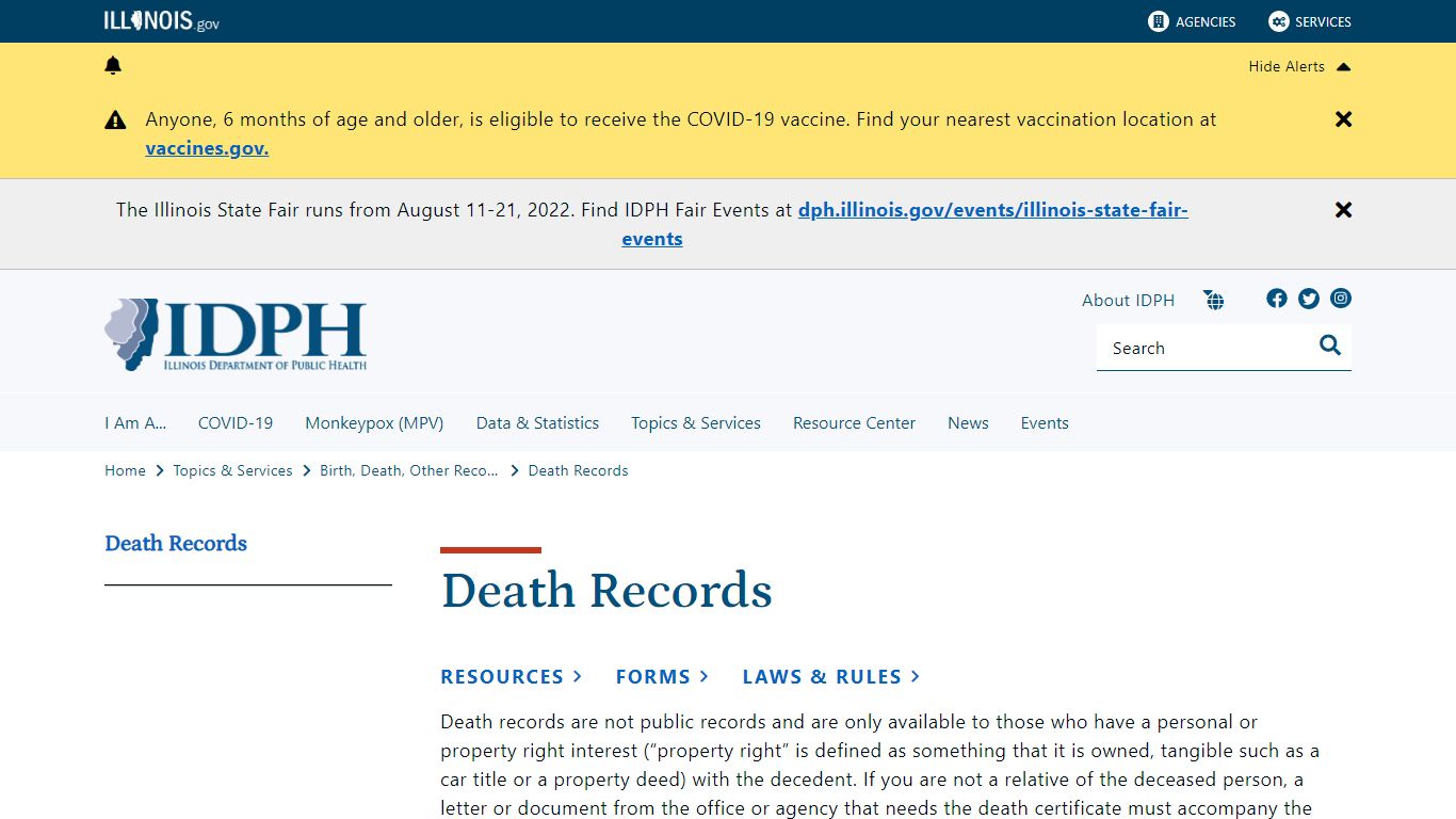 Death Records - dph.illinois.gov